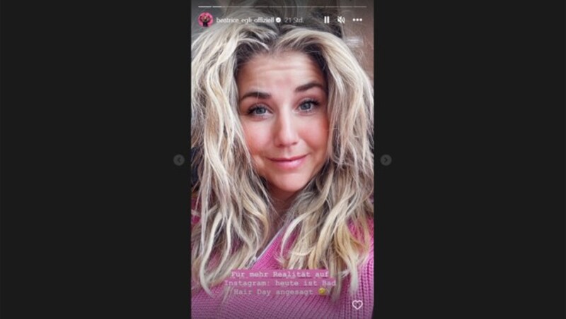 Auch Schlager-Beauty Beatrice Egli hat mal einen „Bad Hair Day“, geht aber ganz entspannt damit um. (Bild: instagram.com/beatrice_egli_offiziell)