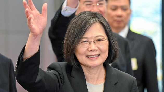 Taiwans Präsidentin Tsai Ing Wen ist derzeit auf großer Amerika-Reise. (Bild: APA/AFP/SAM YEH)