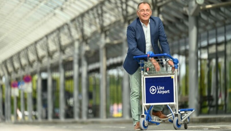 Hohe Klimaziele: Flughafen-Linz-Chef Norbert Draskovits. (Bild: Markus Wenzel)