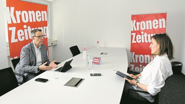 Klaus Schuchter im Interview mit „Krone“-Redakteurin Nicole Greiderer (Bild: Andreas Fischer)