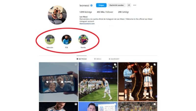 Lionel Messi und seine Highlights bei Instagram (Bild: instagram.com/leomessi, KRONE KREATIV)