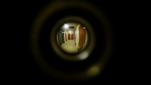 Aufmerksame Nachbarn konnten den mutmaßlichen Einbrecher durch den Türspion beobachten. (Bild: mat/ stock.adobe.com)