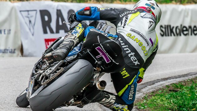 Andreas Gangl bei seiner Rekordfahrt 2016 auf der „dicken Berta“. (Bild: Manfred Binder /SMP)