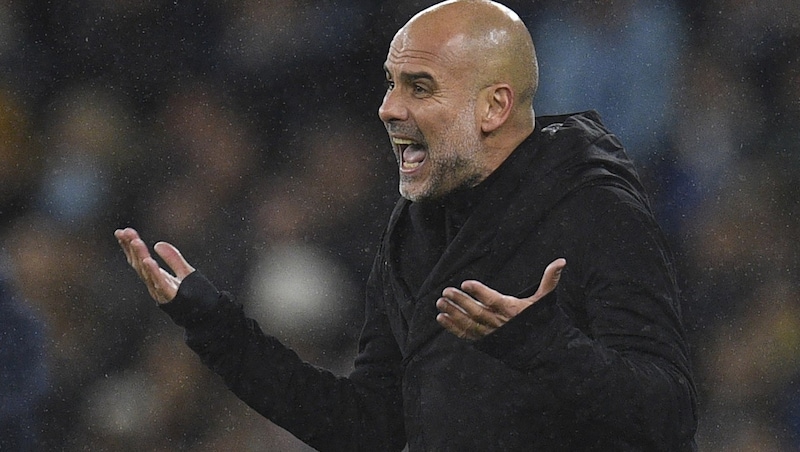 Pep Guardiola beschwerte sich über den Rasen in Madrid. (Bild: AFP or licensors)