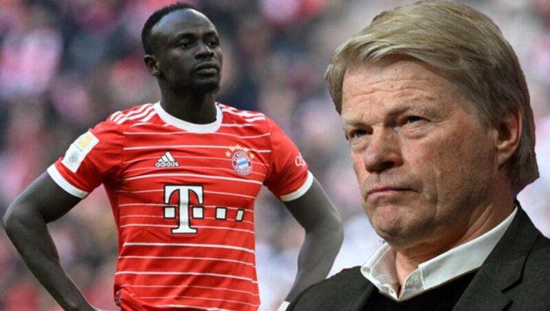 Sadio Mané (li.) und Bayern-Vorstand Oliver Kahn (Bild: AFP or licensors)