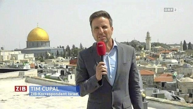 Am blutigen Osterwochenende war Tim Cupal (51) im Dauereinsatz zwischen Jerusalem und Tel Aviv: „Ich habe eigentlich durchgearbeitet und kaum geschlafen.“ (Bild: Screenshot ORF)