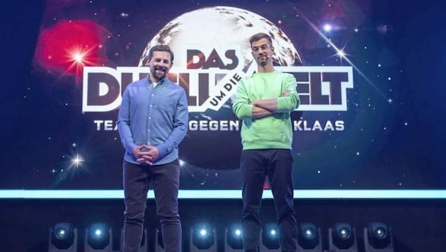 Klaas Heufer-Umlauf (l.) und Joko Winterscheidt (r.) stellen sich wieder dem Duell um die Welt. Für eine Aufgabe führte es die Produktion nach Kärnten. (Bild: © ProSieben / Benedikt Müller)