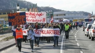 Ya en 2016, los ciudadanos de la comunidad de Flachgau se manifestaron contra la vivienda masiva en la comunidad.  Los barrios restantes en Bergheim albergan actualmente a unos 150 solicitantes de asilo.  (Imagen: MARKUS TSCHEPP)