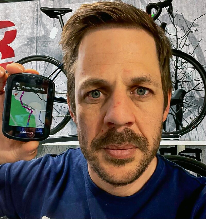 Bernhard Kohl mit seinem neuen Garmin Edge 840 (Bild: zvg)