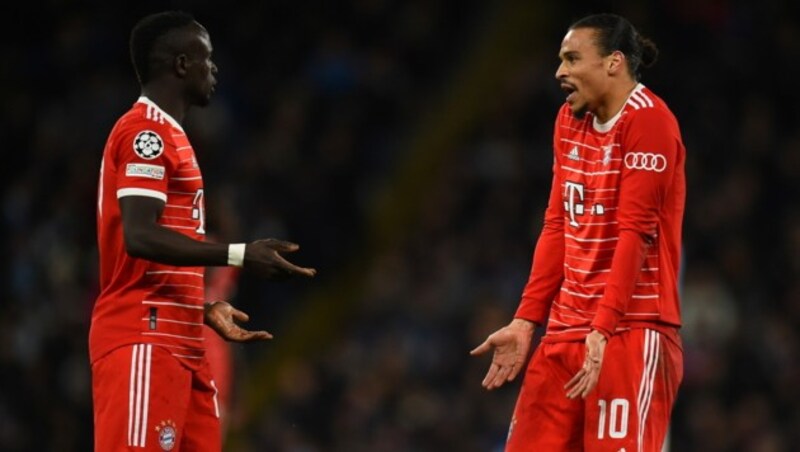 Sadio Mane (l.) und Leroy Sane (r.) gerieten nach dem Aus in der Königsklasse aneinander. (Bild: EPA)