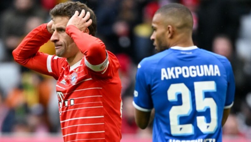 Thomas Müller sprach nach Abpfiff des mageren 1:1 gegen Hoffenheim deutliche Worte. (Bild: APA/dpa/Sven Hoppe)