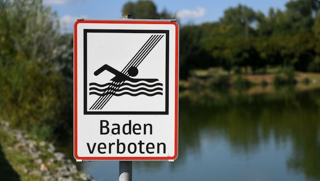 Seit 2016 ist das Baden im Steinbruchsee eigentlich verboten. Eine Bürgerinitiative kämpft dagegen an. (Bild: Wolfgang Spitzbart)