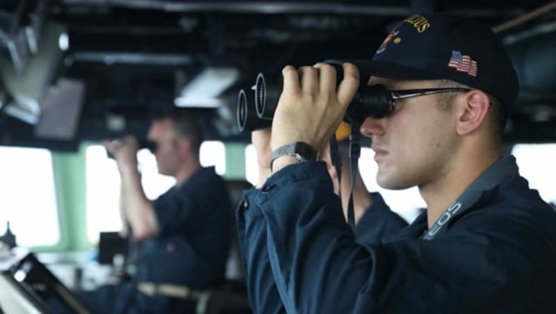 An Bord des Zerstörers „USS Milius“ (Bild: AFP)