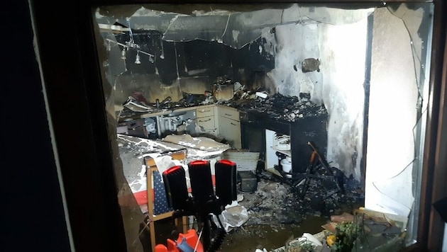 Die Küche brannte vollständig aus (Bild: FF Bad Loipersdorf)