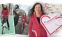Verkehrsstadträtin Ulli Sima (SPÖ) und ihr Herzensprojekt: der erste Super-Radhighway.