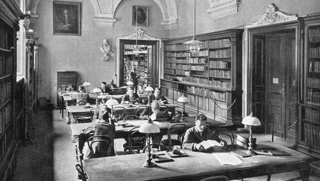 Der Lesesaal der Landesbibliothek anno dazumal (Bild: Steiermärkische Landesbibliothek)