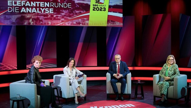 „Krone“-Chefredakteur Klaus Herrmann analysierte mit Ida Metzger und Kathrin Stainer-Hämmerle. (Bild: Holl Reinhard)