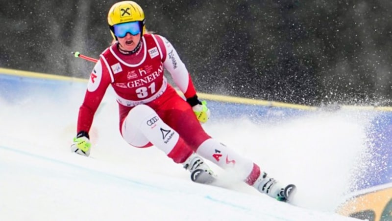 Verrückt? Nina Ortlieb - Vizeweltmeisterin in der Abfahrt. (Bild: Stian Lysberg Solum)