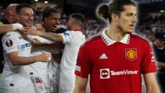 Für Manchester United setzte es eine bittere 0:3-Pleite. (Bild: AFP , krone.at-grafik)