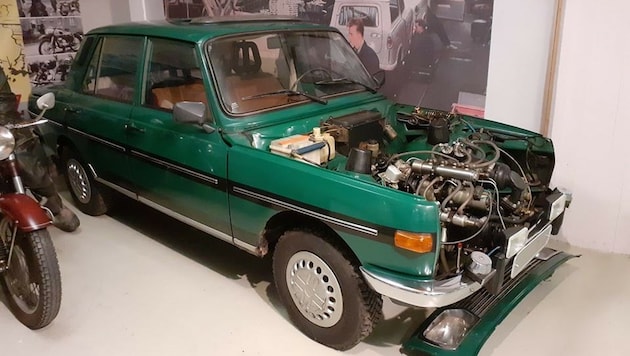Der „Wartburg 353“ in Chemnitz: In diesem Auto ist eine Erfindung verbaut, die möglicherweise das Zeug hätte, E-Fuels zu verdrängen. (Bild: zvg/Fahrzeugmuseum Chemnitz)