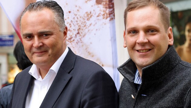 Gesundheitssprecher Kucher (re.) und Parteichef-Kandidat Doskozil (Bild: SPÖ)