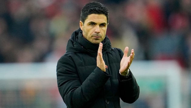 Mikel Arteta found positive words for his squad despite the disappointing performance. (Bild: AP Photo/Jon Super)