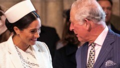 Herzogin Meghan und König Charles bei der Messe zum Commonwealth Day 2019 in der Westminster Abbey (Bild: APA/AFP/POOL/Richard Pohle)