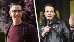 Die linken Politik-Rockstars: Dominik Wlazny (rechts) und Kay-Michael Dankl räumen in den Städten ab. (Bild: APA, Krone KREATIV)