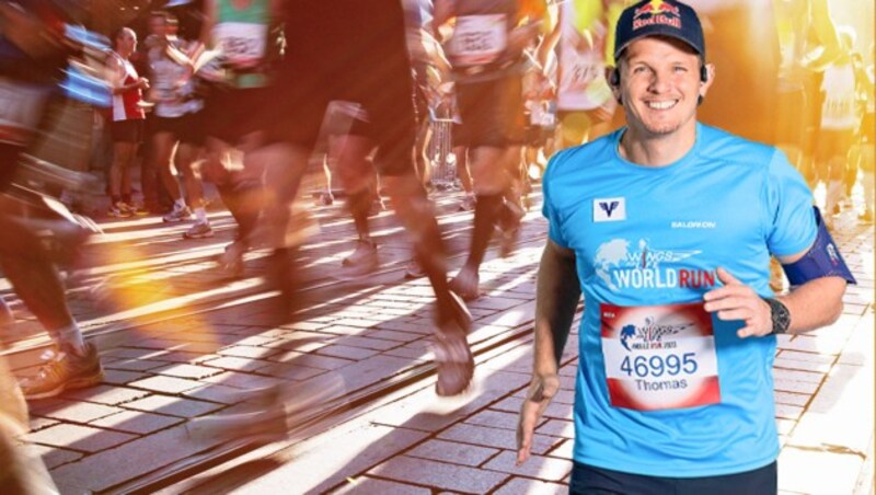 Auch wenn Sie nicht den Hauptpreis gewonnen haben, können Sie exklusiv ein offizielles Teilnehmershirt des Wing for Life World Run 2023 bekommen.(Bild (Bild: stock.adobe.com, Red Bull, Krone KREATIV)