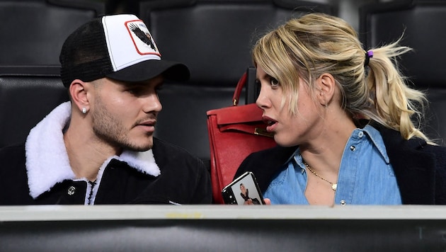 Wanda Nara (right) with Mauro Icardi (Bild: APA/AFP/Miguel MEDINA)