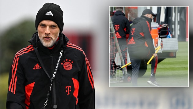 Thomas Tuchel ist die Nervösität durchaus anzumerken. (Bild: APA/AFP/Christof STACHE, Twitter/iMiaSanMia)