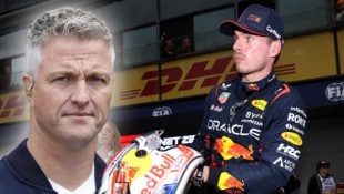 Ralf Schumacher (links) sieht Mercedes oder Aston Martin als realistische Optionen für einen Verstappen-Wechsel.  (Bild: APA/ERWIN SCHERIAU, AFP/Martin KEEP)