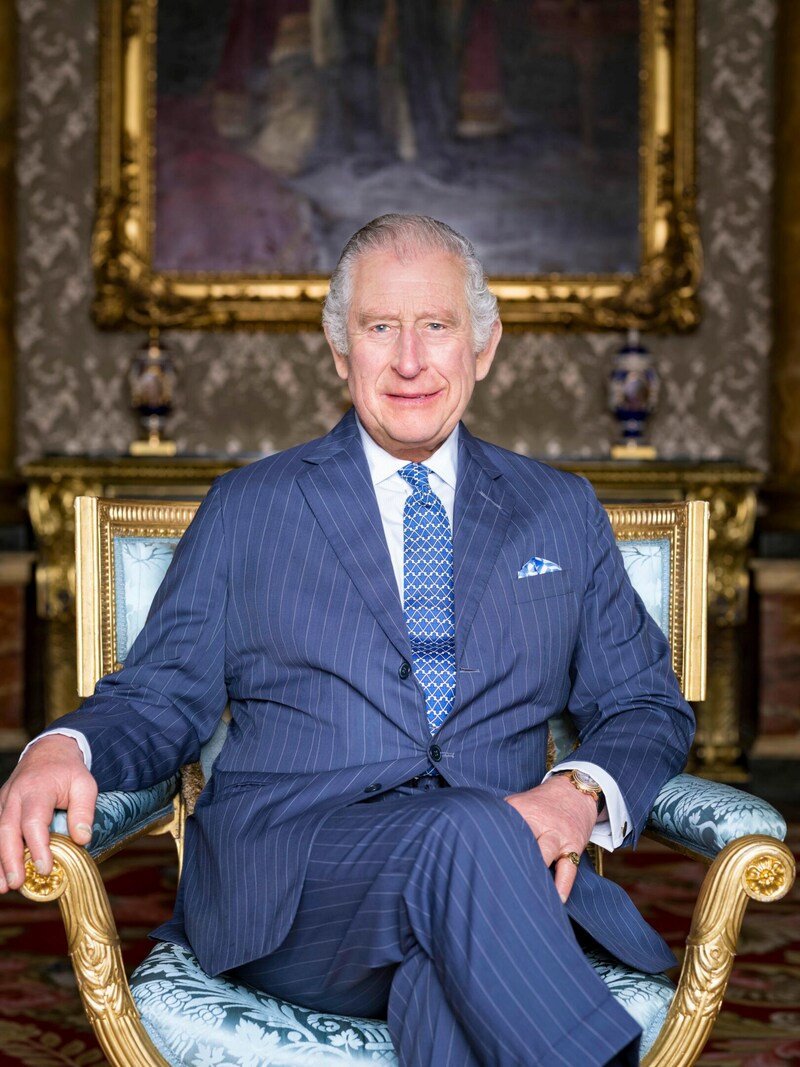 König Charles auf einem neuen Porträt-Foto (Bild: APA/Hugo Burnand/Buckingham Palace via AP)