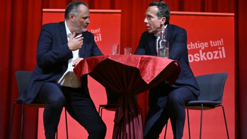 Der frühere SPÖ-Bundeskanzler Christian Kern an der Seite von Hans Peter Doskozil (Bild: APA/HANS KLAUS TECHT)