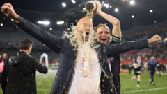 Der Kärntner Sturm-Kapitän Stefan Hierländer und Coach Chris Ilzer freuen sich auf die Champions League in Klagenfurt. (Bild: GEPA)