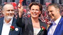 Wer macht das Rennen um den SPÖ-Vorsitz: Doskozil, Rendi-Wagner oder Babler? (Bild: APA Krone KREATIV,)