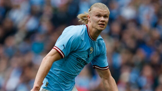 Manchester Citys Erling Haaland (Bild: Copyright 2023 The Associated Press. All rights reserved)