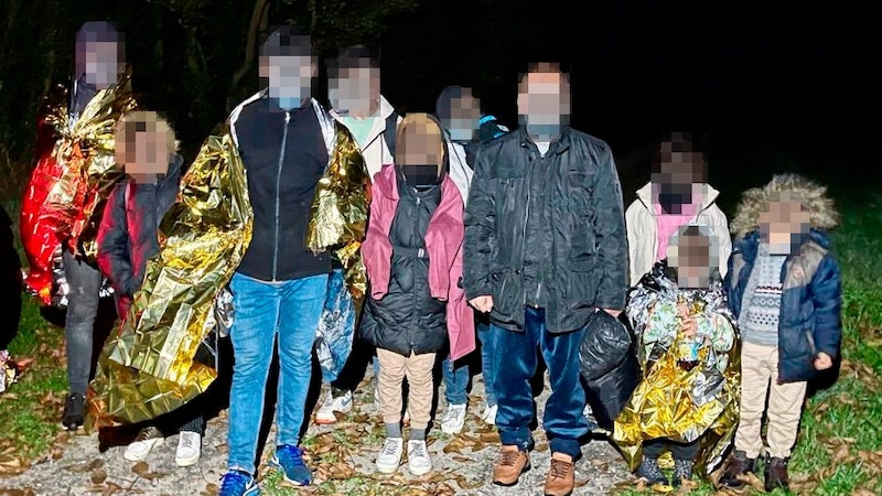 Migranten an der burgenländischen Grenze zu Ungarn (Bild: Christian Schulter, Krone KREATIV)