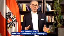 Der FPÖ-Chef bei seiner jüngsten Rede. Er will Europa zur „Festung“ machen - und Bundeskanzler werden. (Bild: Screenshot/conservative.org)