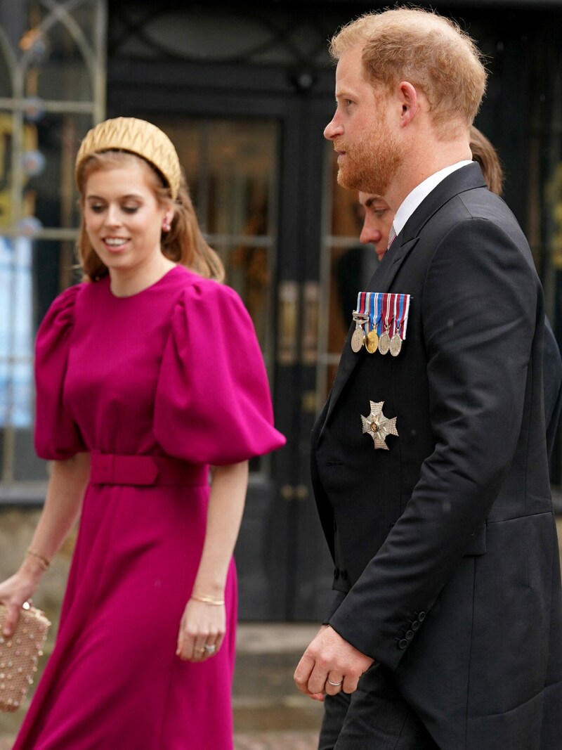 Immerhin in Prinzessin Beatrice schien Prinz Harry eine Verbündete zu haben. (Bild: APA/AFP/POOL/Andrew Milligan)