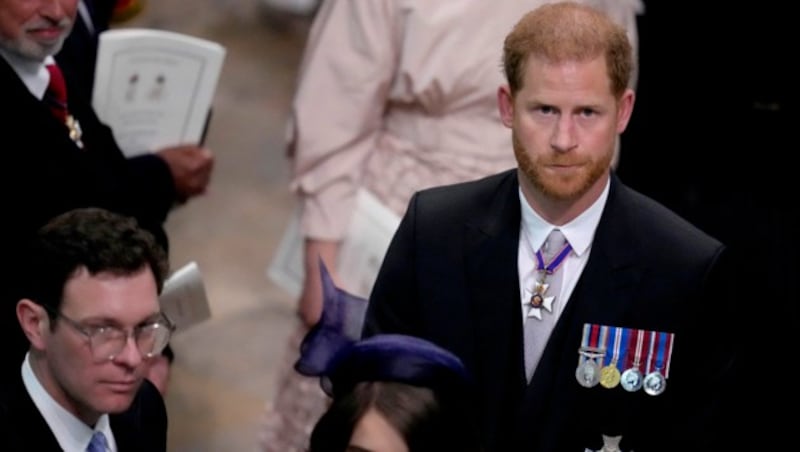 Prinz Harry wurde bei der Krönung von der Royal Family wurde ausgegrenzt. (Bild: APA/AFP/POOL/Kirsty Wigglesworth)