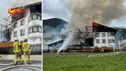 Stundenlang kämpften die Einsatzkräfte gegen die Flammen an. (Bild: zeitungsfoto.at)