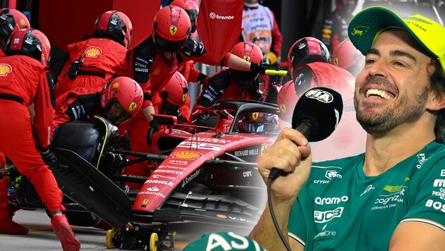 Fernando Alonso ließ Ferrari klar hinter sich. (Bild: APA/AFP/POOL/CHANDAN KHANNA/AP Photo/Lynne Sladky)