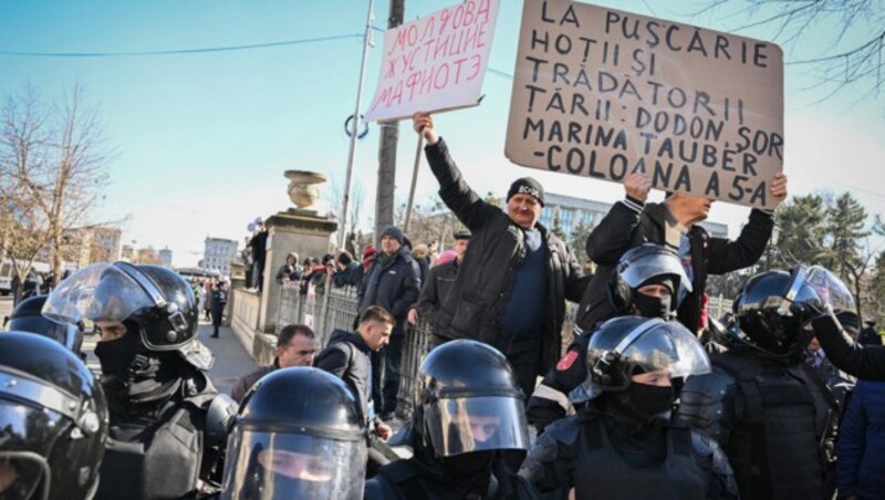 Pro-russische Demonstranten in Moldawien (Bild: AFP)