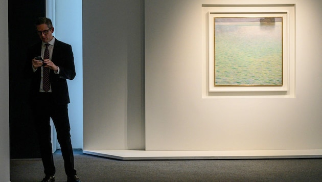 Gustav Klimts „Insel im Attersee“ wird bei Sotheby’s New York versteigert. (Bild: AFP)