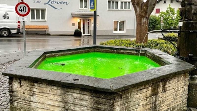 Über 20 Brunenn in Vorarlberg leuchten grün. (Bild: Extinction Rebellion Vorarlberg)