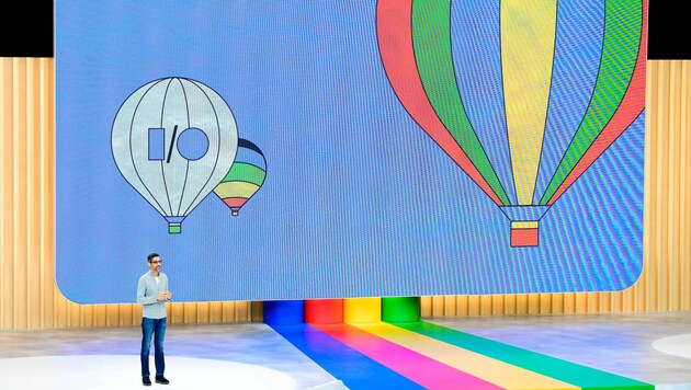 Google-Chef Sundar Pichai zur Eröffnung der Entwicklerkonferenz I/O (Bild: AFP)