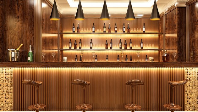 Die Bar eines Nobellokals in der Wiener Innenstadt (Symbolbild) war Ausgangspunkt eines folgenschweren Streits unter weiblichen Gästen. (Bild: stock.adobe.com, Krone KREATIV)