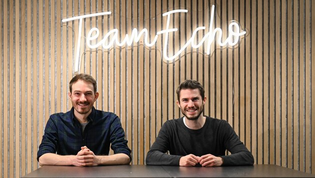 Die TeamEcho-Gründer Markus Koblmüller (l.) und David Schellander. (Bild: Markus Wenzel)