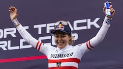 Laura Stigger jubelte über ihren ersten Weltcupsieg. (Bild: Ernst Lorenzi)